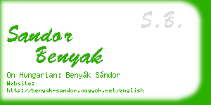 sandor benyak business card